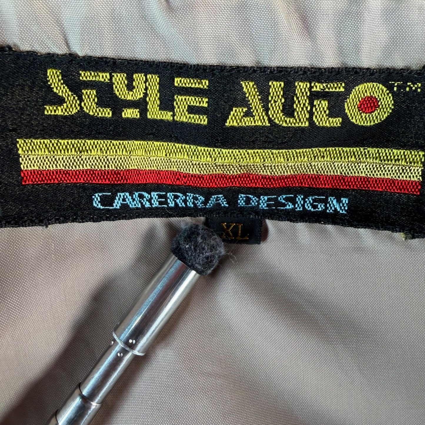 Vintage 1980s Style Auto Carrera Design Synthwave Nylon Windbreaker Jacket (L)