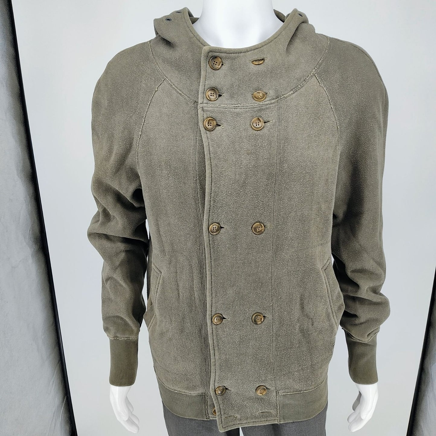 Dolce & Gabbana Faded Olive Green Hooded Button Cardigan (IT Size 44 US 34)