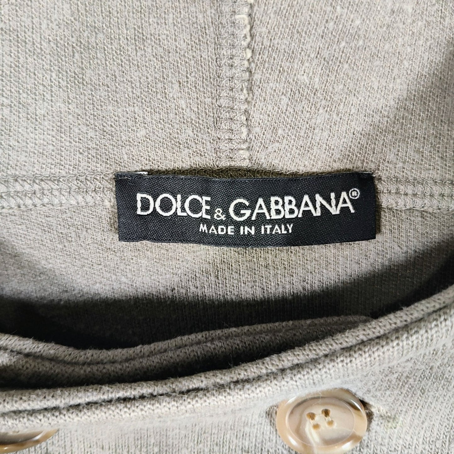 Dolce & Gabbana Faded Olive Green Hooded Button Cardigan (IT Size 44 US 34)