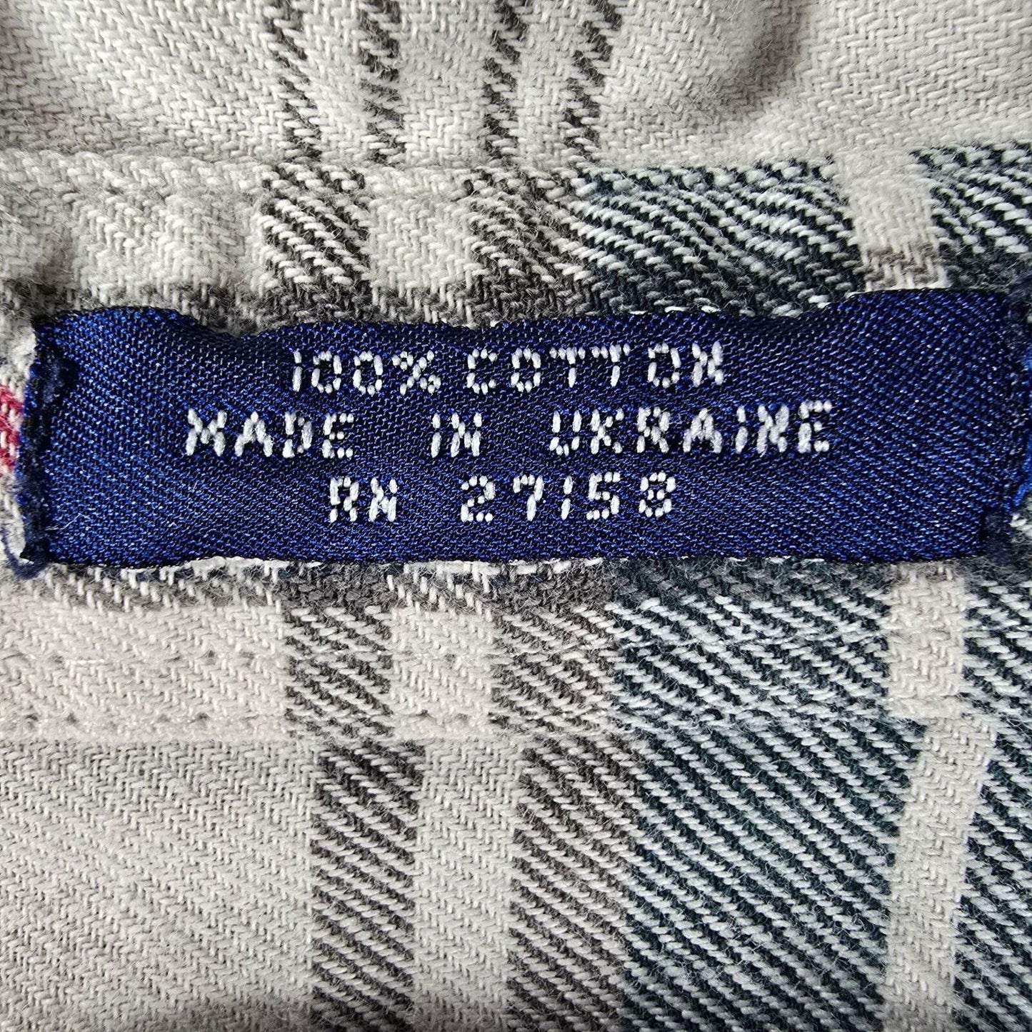 Vintage Distressed 1990s Goody's GFC Trading Co. Blue Plaid Flannel Shirt (L)