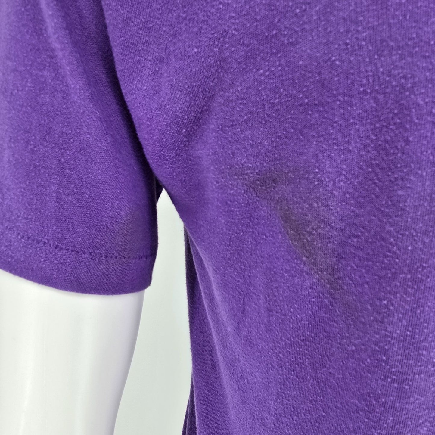 Vintage 1990s Quality Goods IMD Embossed "Canada" Purple Terrycloth T-Shirt (M)