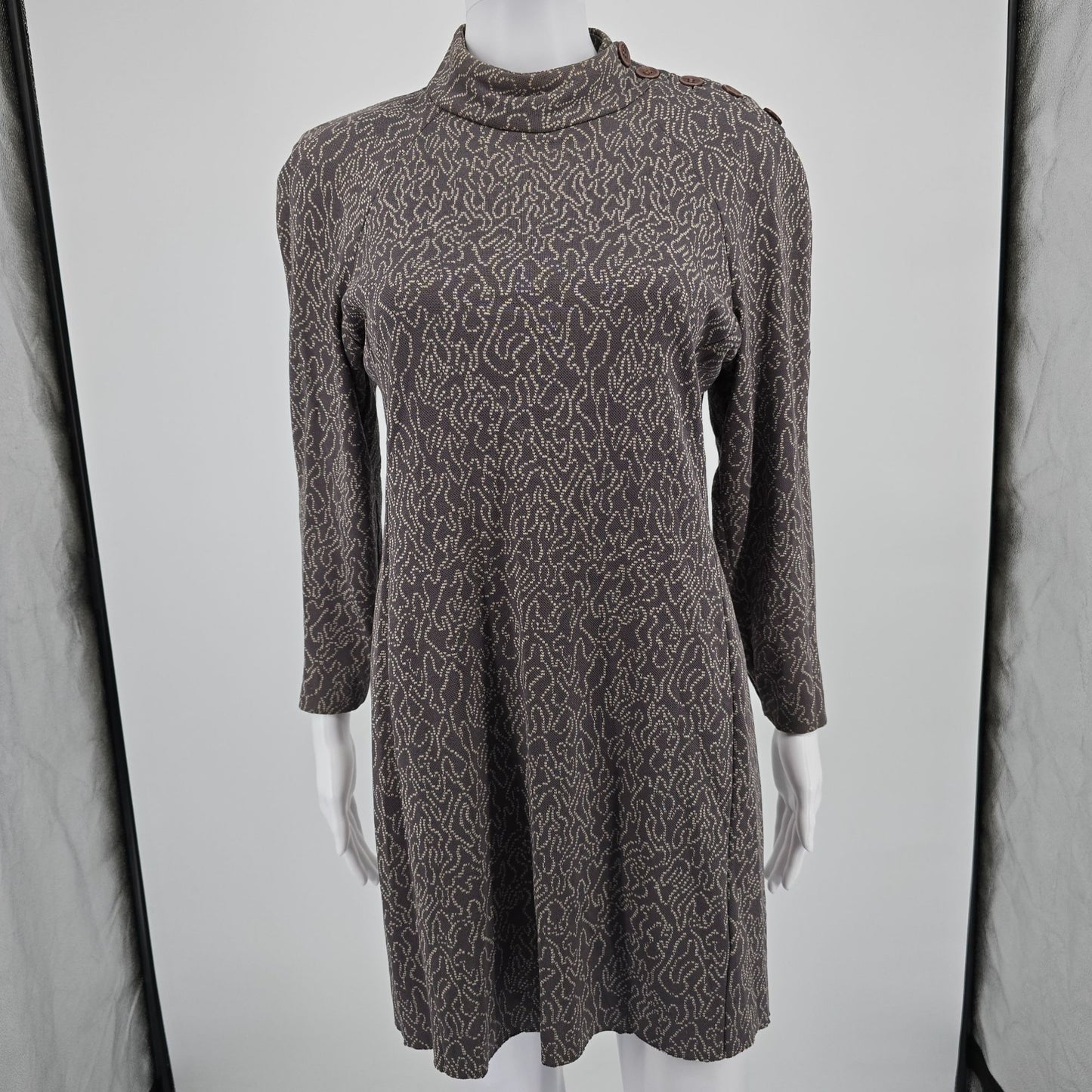 Vintage 1980s Liz Claiborne Knitwear Abstract Squiggle Cotton Mini Dress (4)