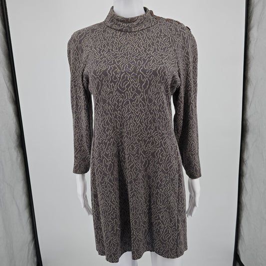 Vintage 1980s Liz Claiborne Knitwear Abstract Squiggle Cotton Mini Dress (4)