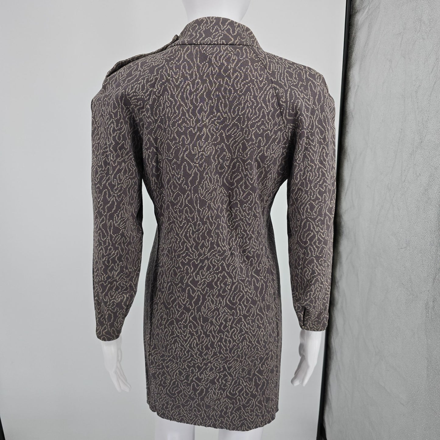 Vintage 1980s Liz Claiborne Knitwear Abstract Squiggle Cotton Mini Dress (4)