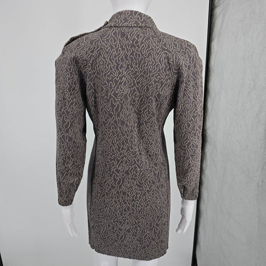 Vintage 1980s Liz Claiborne Knitwear Abstract Squiggle Cotton Mini Dress (4)