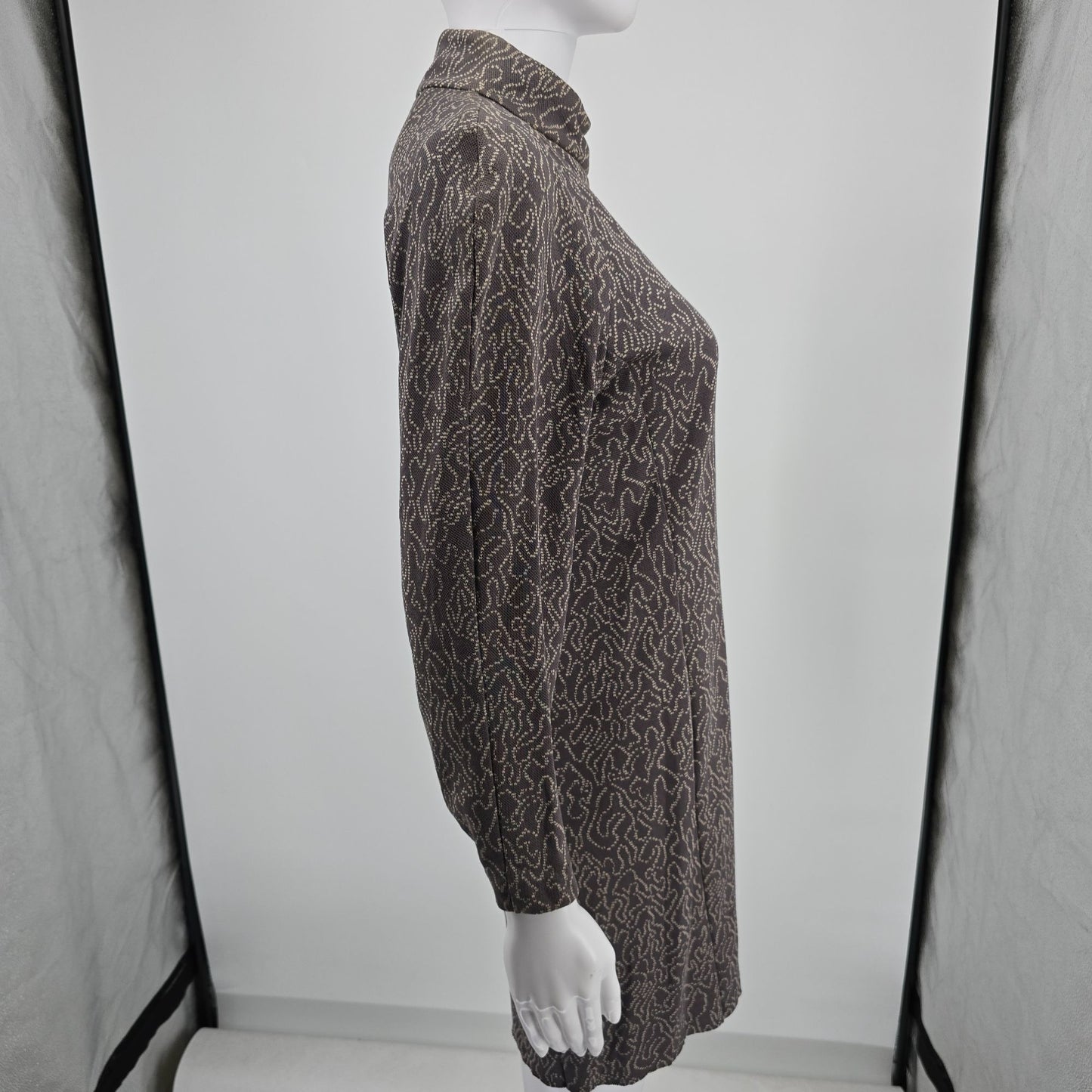 Vintage 1980s Liz Claiborne Knitwear Abstract Squiggle Cotton Mini Dress (4)