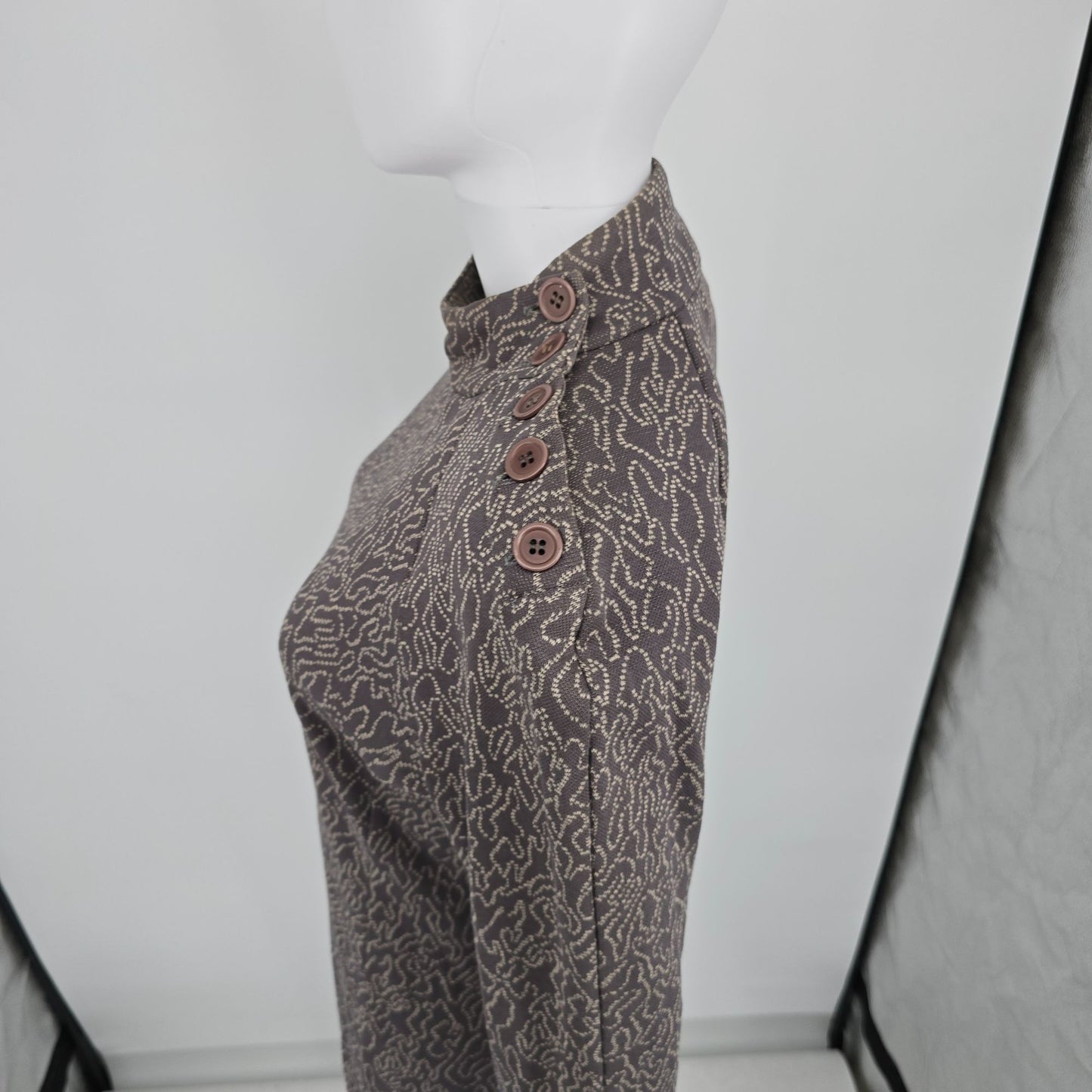 Vintage 1980s Liz Claiborne Knitwear Abstract Squiggle Cotton Mini Dress (4)
