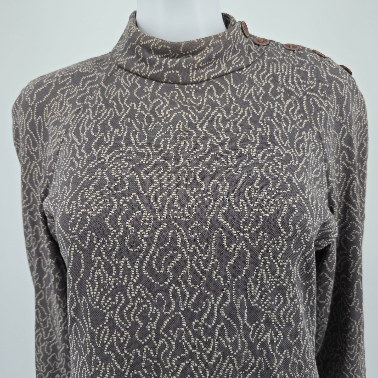 Vintage 1980s Liz Claiborne Knitwear Abstract Squiggle Cotton Mini Dress (4)