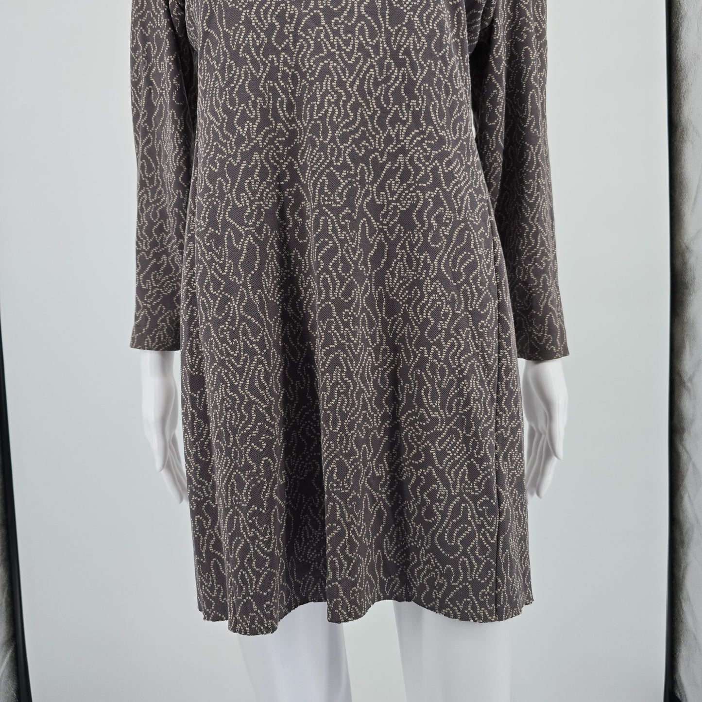 Vintage 1980s Liz Claiborne Knitwear Abstract Squiggle Cotton Mini Dress (4)