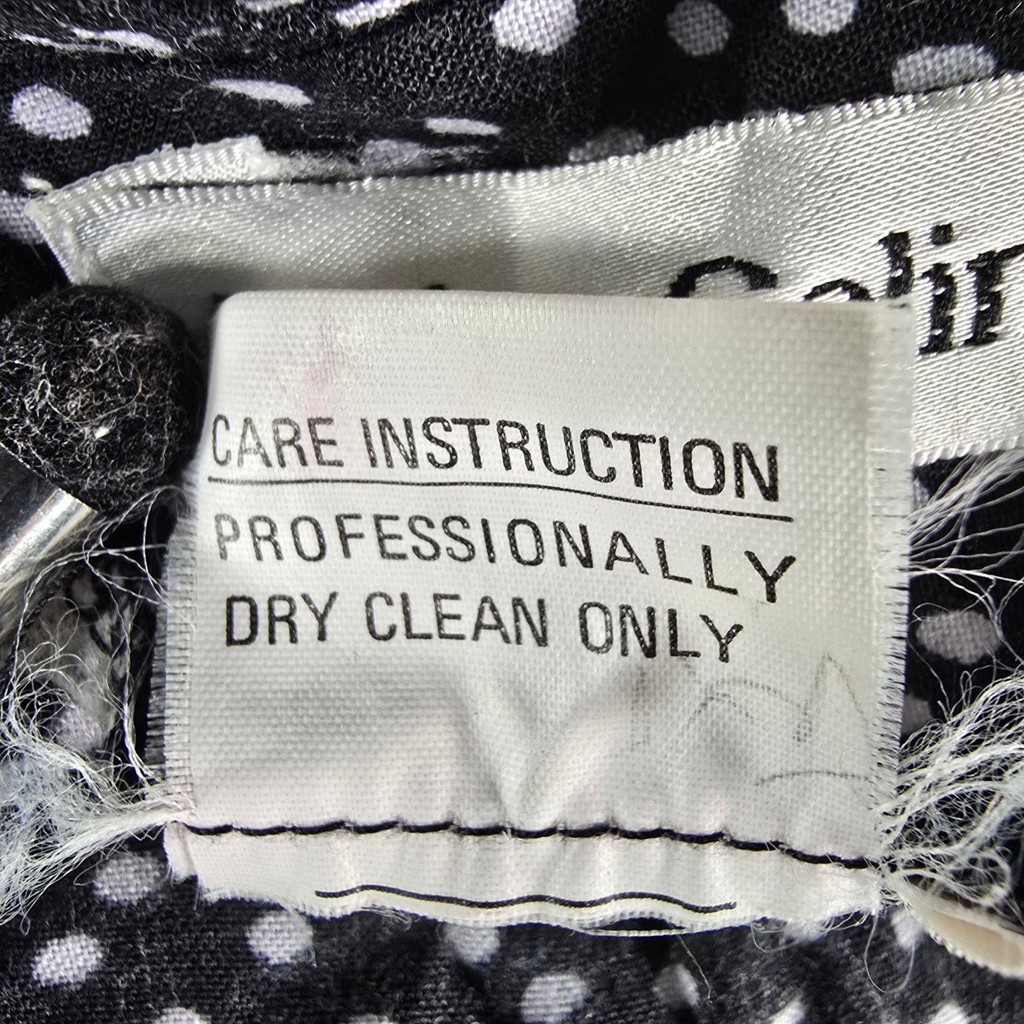 Vintage 1990s Audrey Celine Black/White Dot Print Shirtwaist Day Dress (XS)