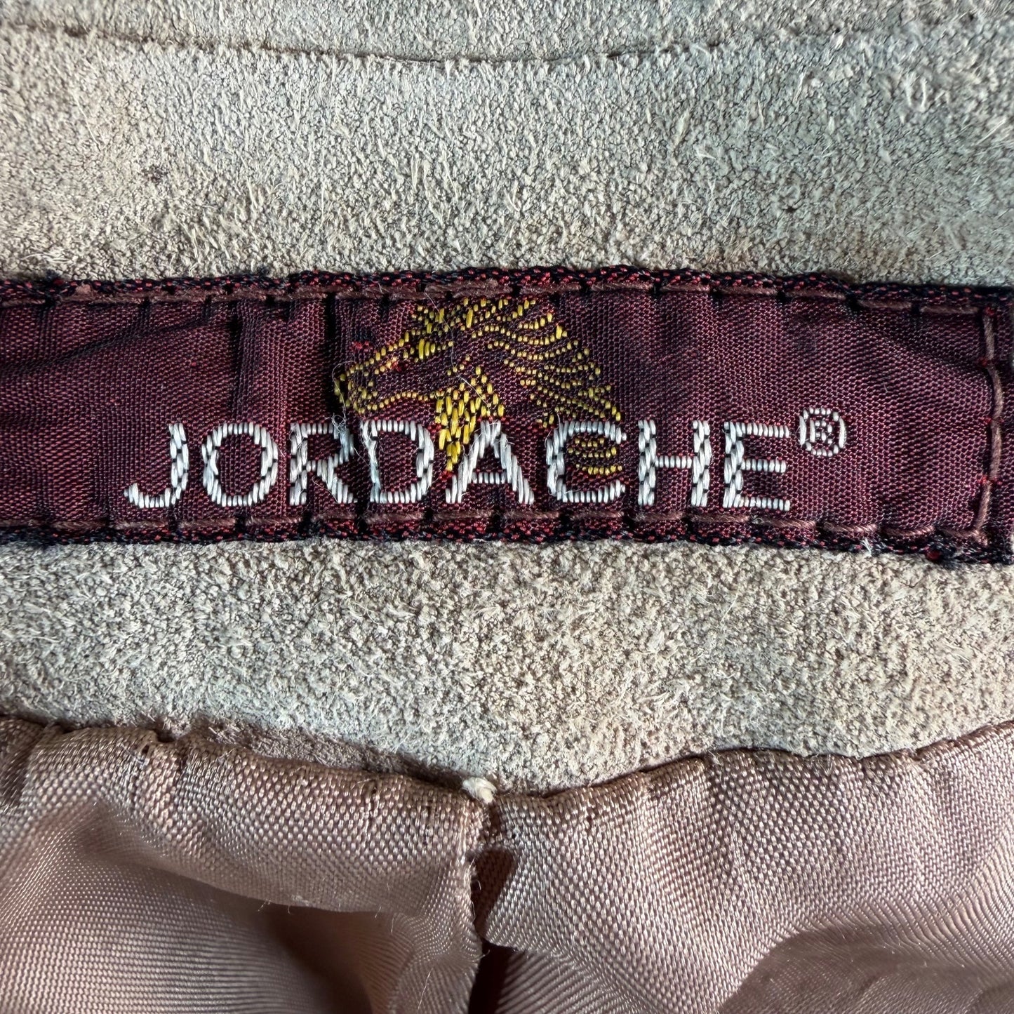 Vintage 1980s Jordache Brown Suede Leather Open Front Jacket/Car Coat (XL)