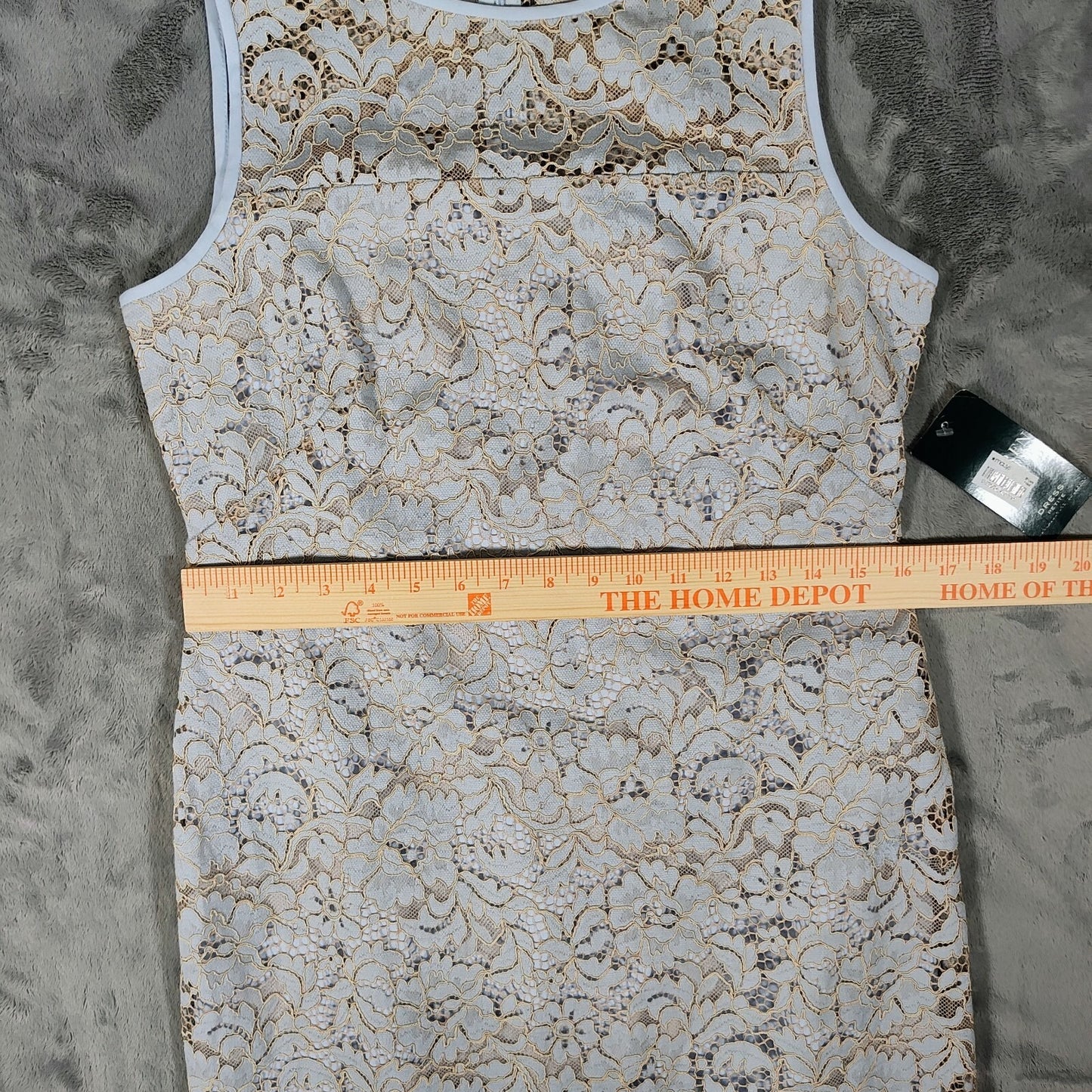 NWT Lauren Ralph Lauren Women's Blue Lace Sleeveless Sheath Dress (8P Petite)