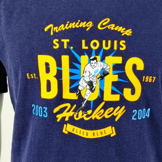 Vintage St. Louis Blues Hockey Bleed Blue 2003-2004 Training Camp T-Shirt (L)