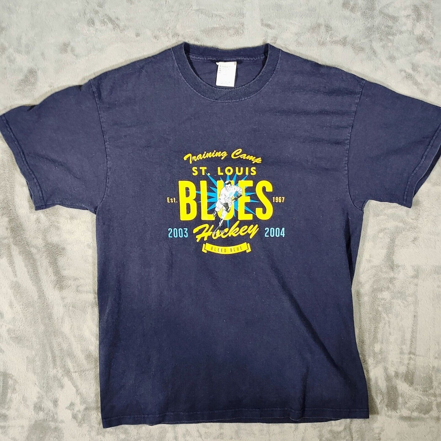 Vintage St. Louis Blues Hockey Bleed Blue 2003-2004 Training Camp T-Shirt (L)