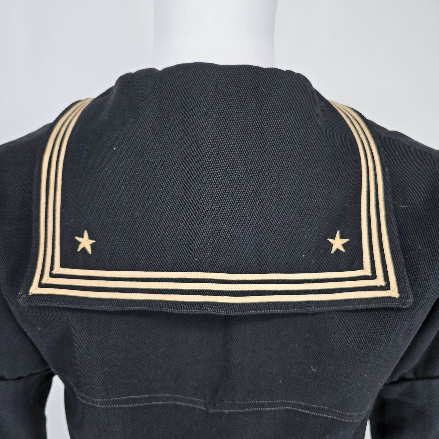 Vintage 1950s US Navy Black Gabardine Wool Crackerjack Liberty Jumper (40/M)