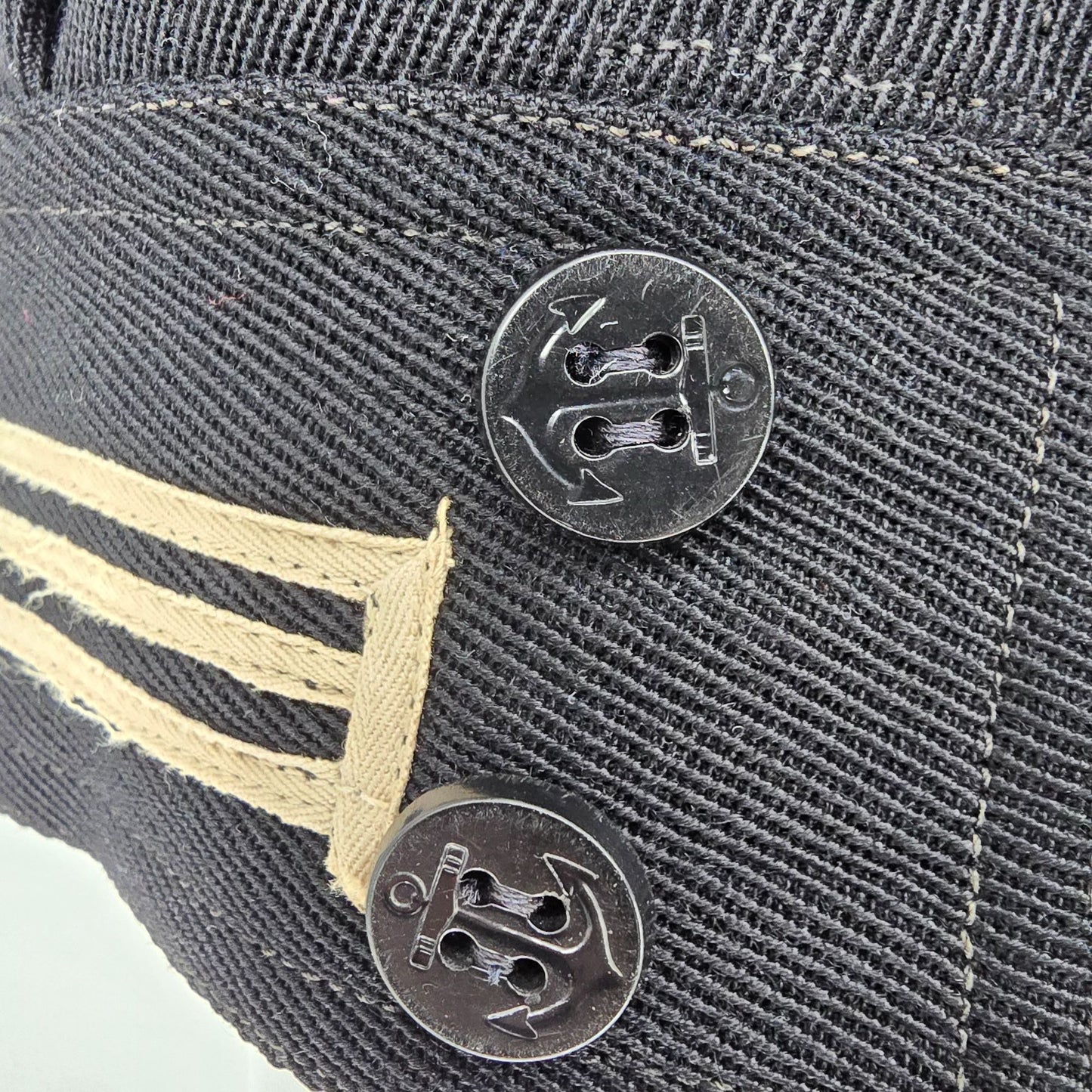 Vintage 1950s US Navy Black Gabardine Wool Crackerjack Liberty Jumper (40/M)