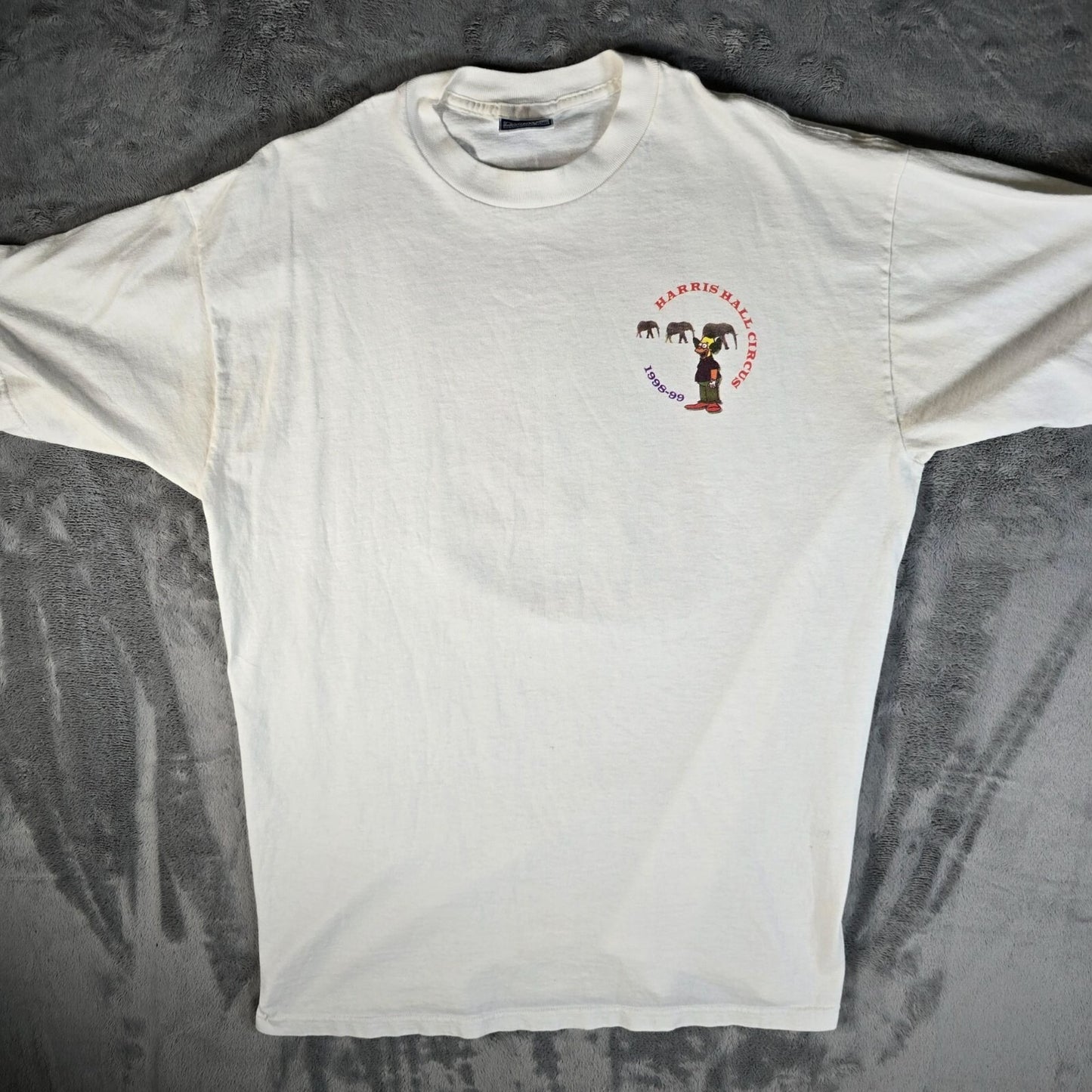 Vintage 1998-99 Emory University Harris Hall Krusty The Clown T-Shirt (L/XL)