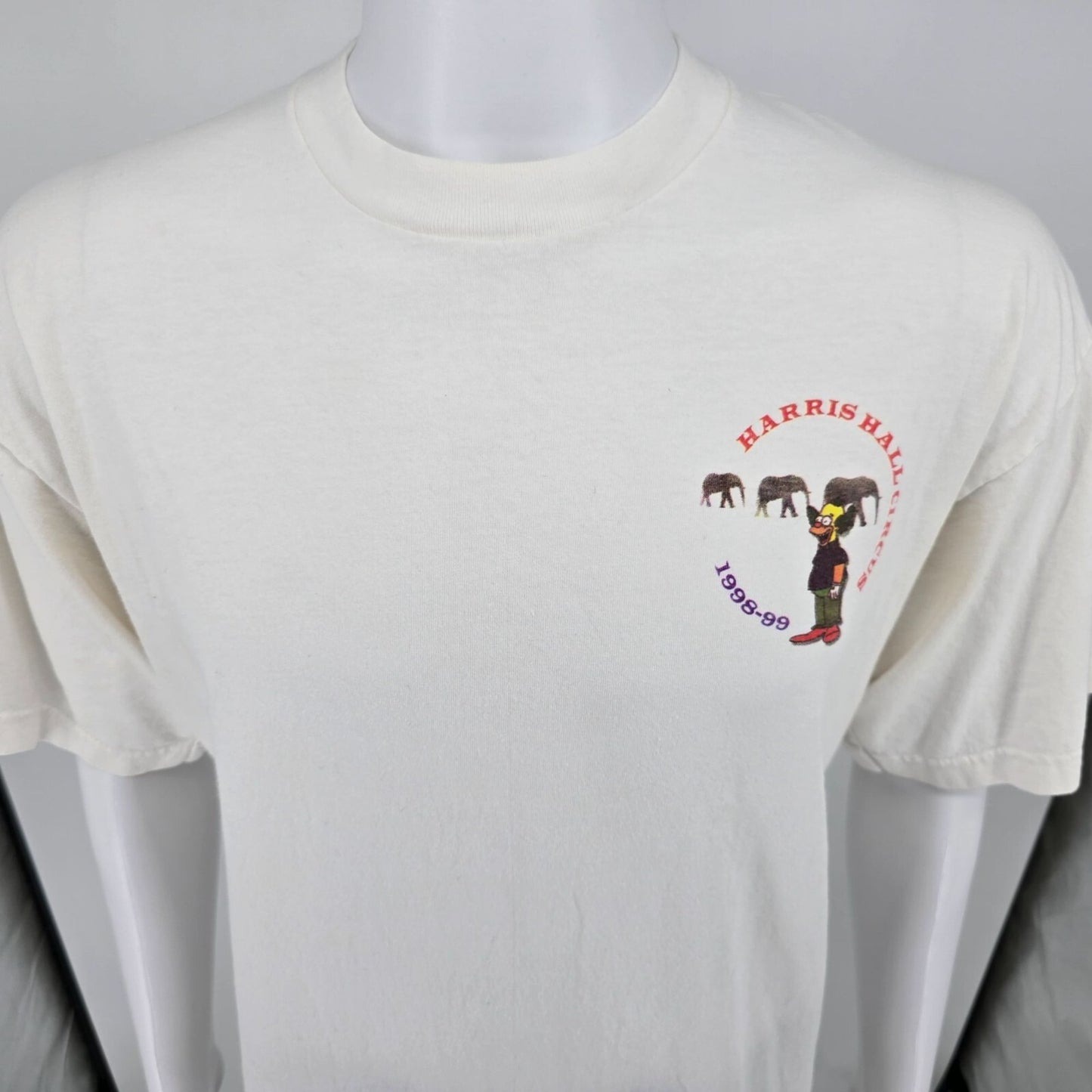 Vintage 1998-99 Emory University Harris Hall Krusty The Clown T-Shirt (L/XL)