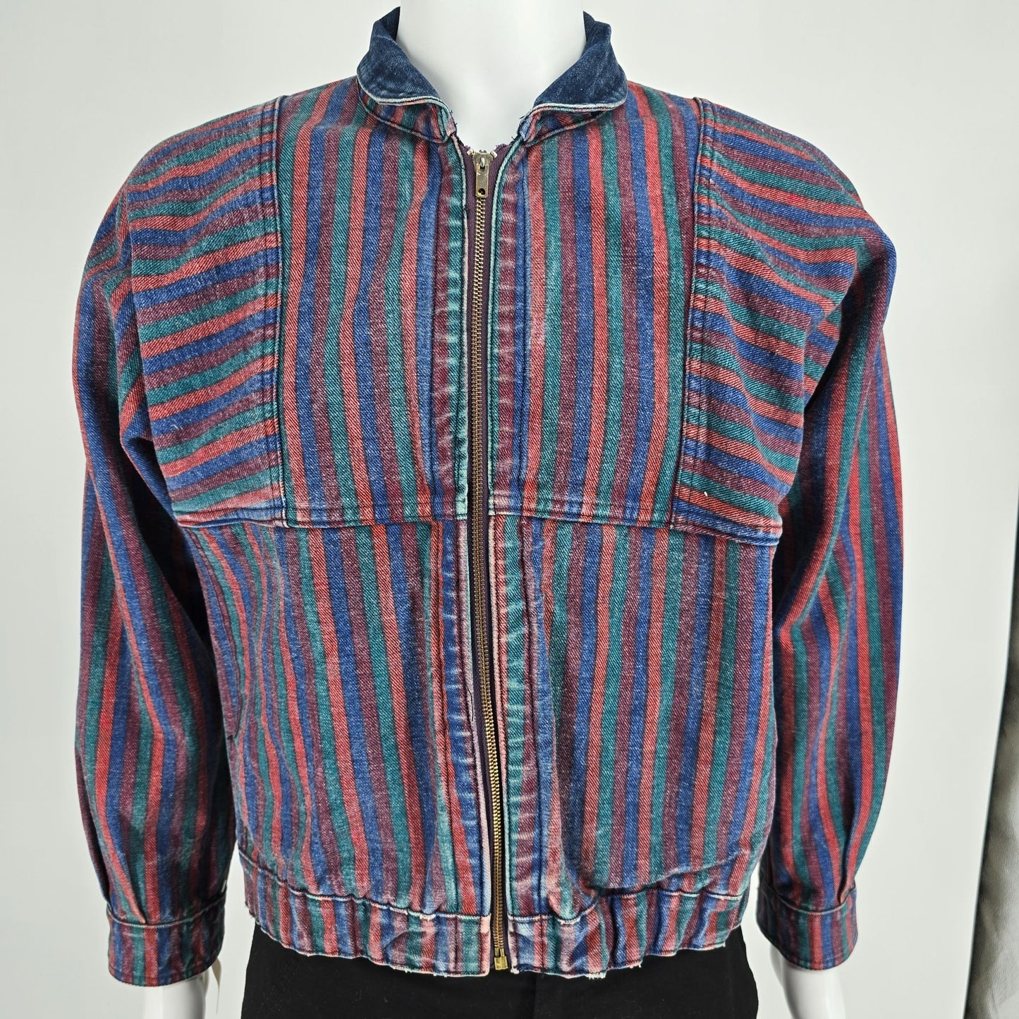 Vintage 1980s Learsi Women's Batwing/Dolman Sleeve Reversible Denim Jacket (M)