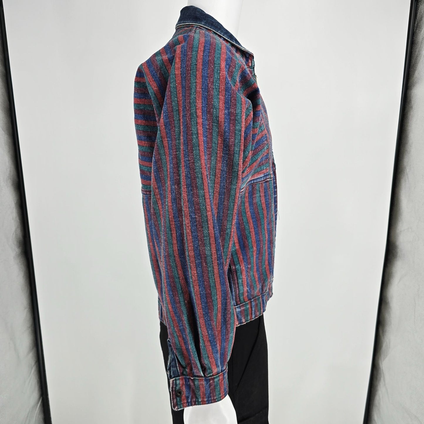 Vintage 1980s Learsi Women's Batwing/Dolman Sleeve Reversible Denim Jacket (M)