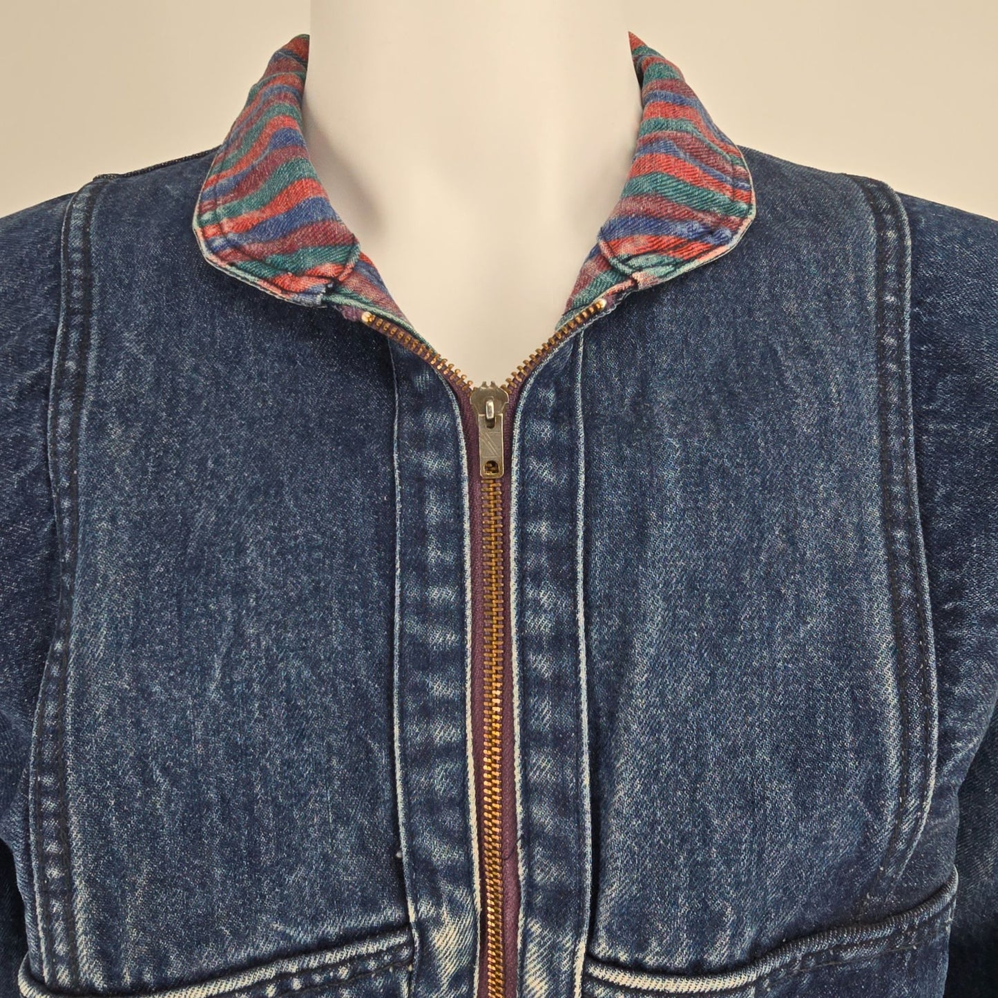 Vintage 1980s Learsi Women's Batwing/Dolman Sleeve Reversible Denim Jacket (M)