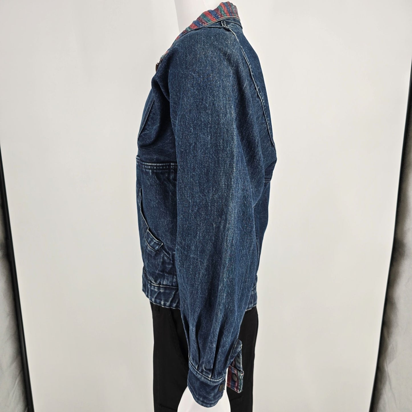 Vintage 1980s Learsi Women's Batwing/Dolman Sleeve Reversible Denim Jacket (M)