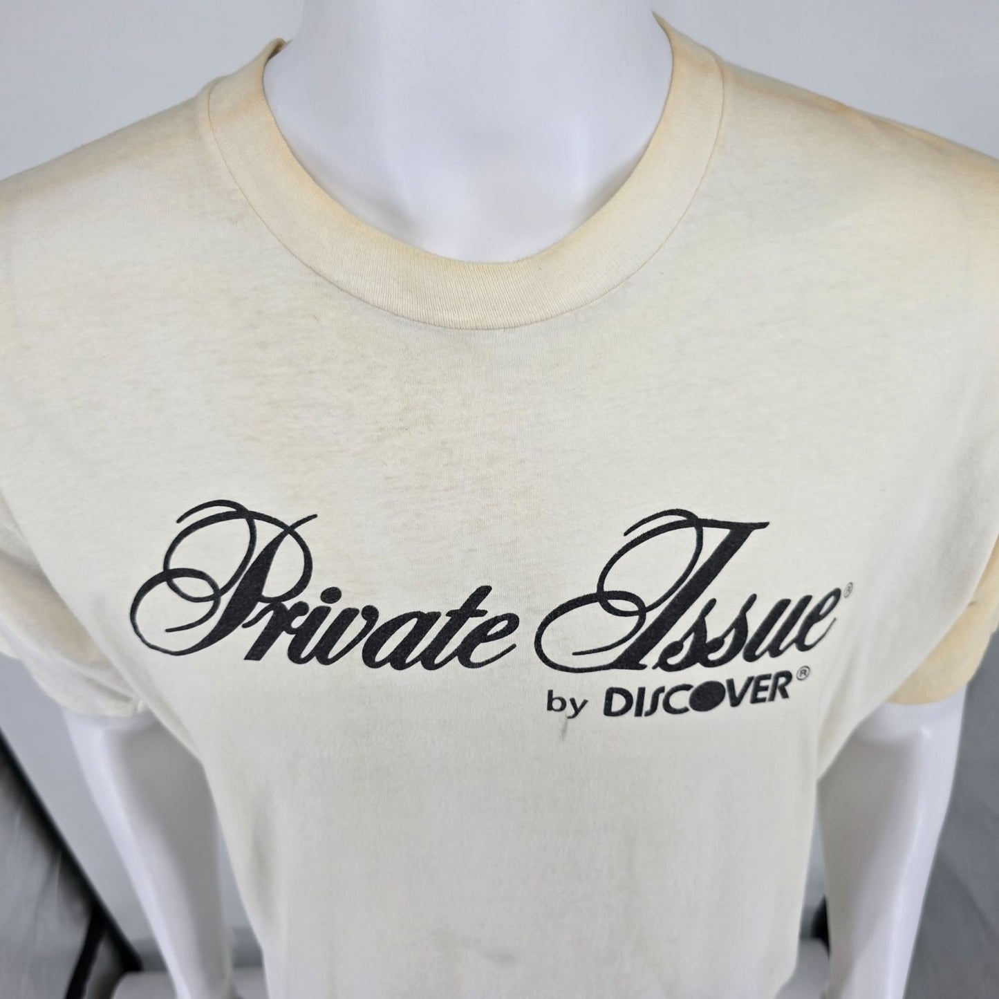 Distressed Vintage 1990s Private Issue by Discover Credit Card T-Shirt (L/XL)