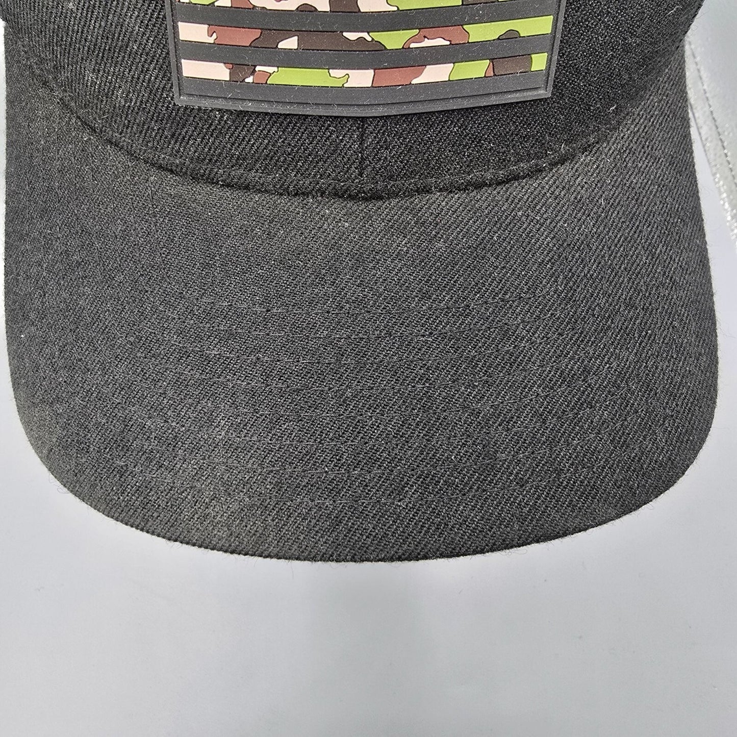Branded Bills Old Glory PVC Camouflage American Flag Black Snapback Trucker Hat