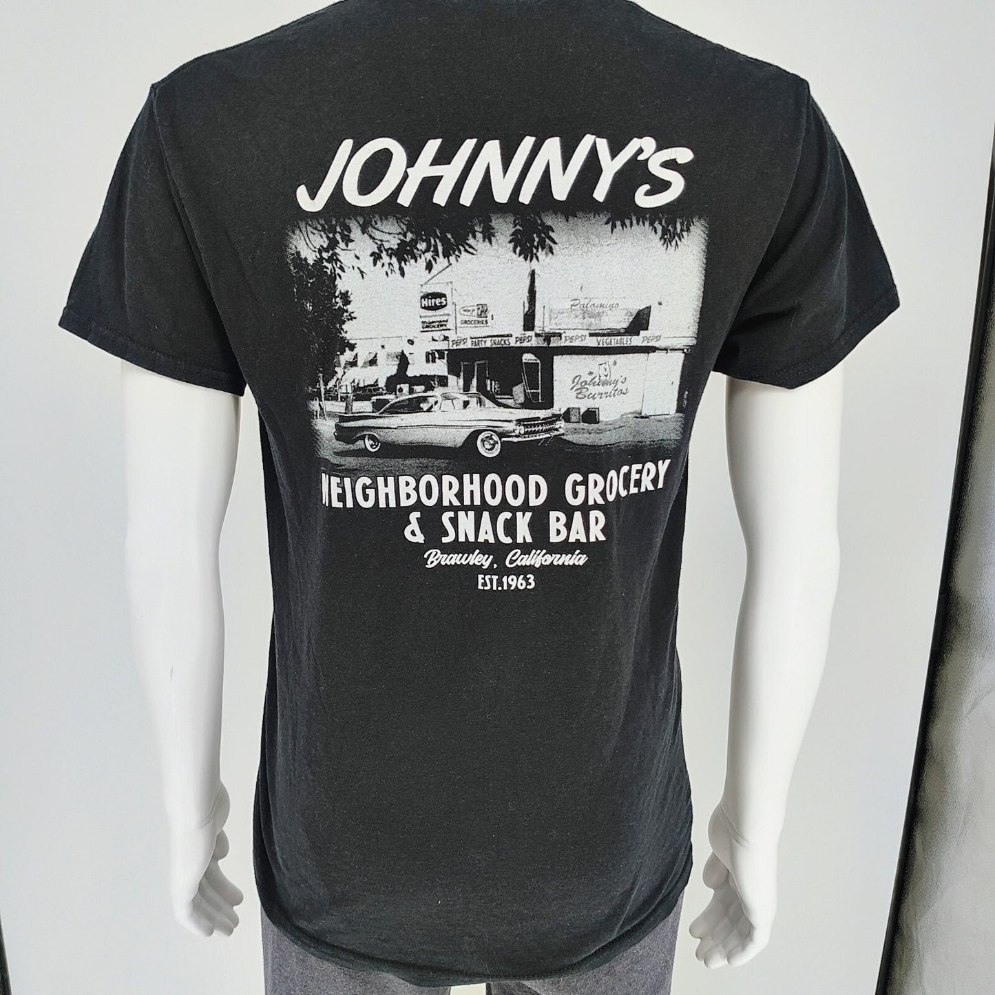 Johnny's Neighborhood Grocery & Snack Bar Brawley, California T-Shirt (Medium)