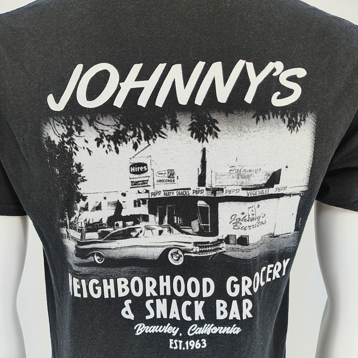 Johnny's Neighborhood Grocery & Snack Bar Brawley, California T-Shirt (Medium)