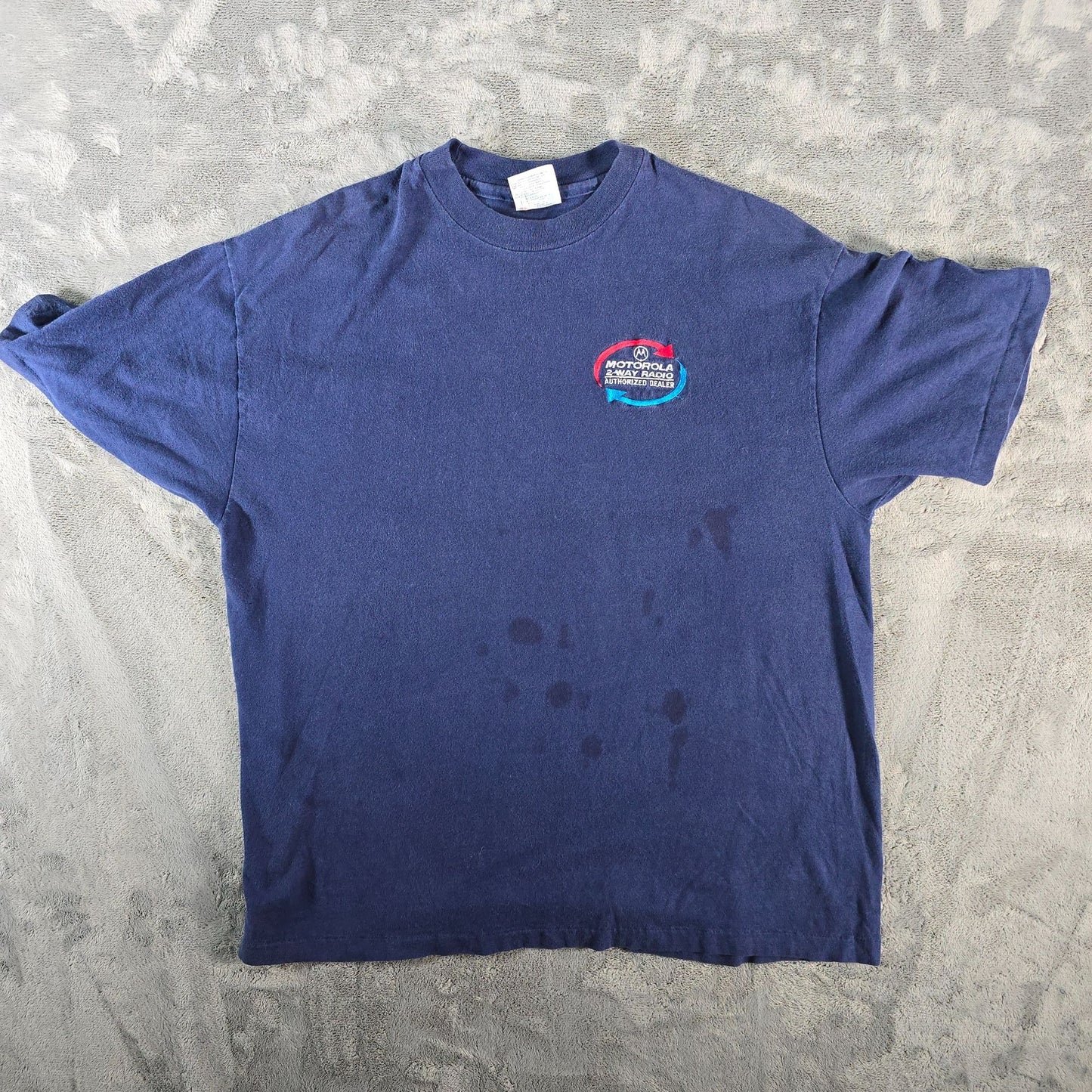 Vintage 1990s Motorola 2-Way Radio Authorized Dealer Embroidered T-Shirt (L/XL)