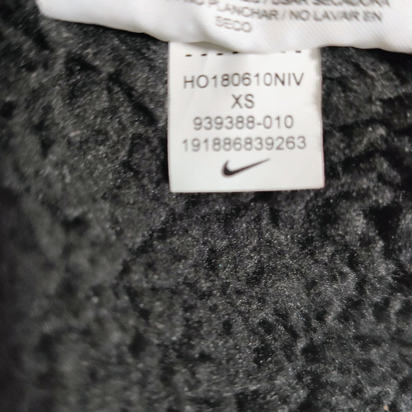 Nike Womens Sherpa Fleece Black and Whi Varsity Jacket XS Black & White Polyeste