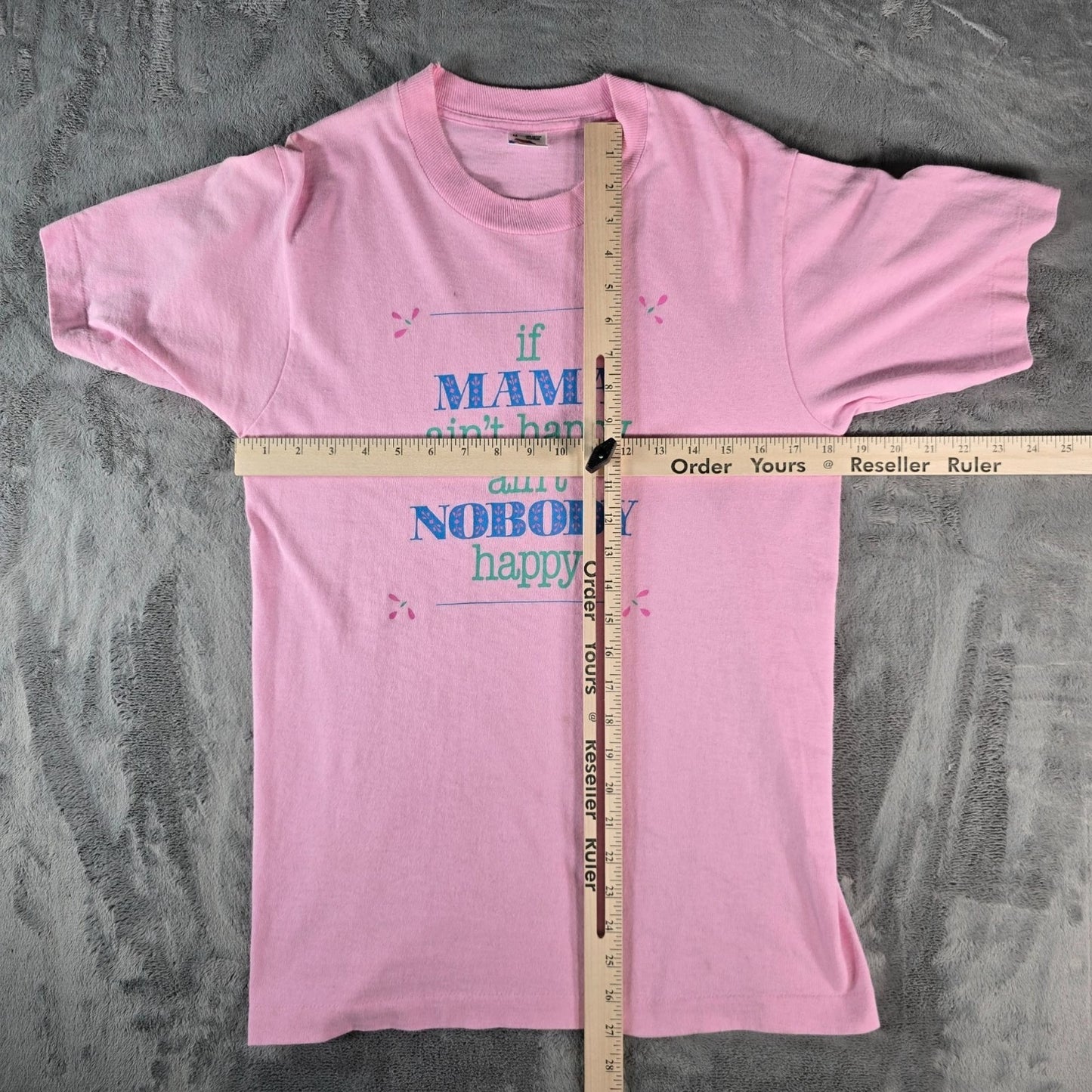 Vintage 1990s "If Mama Ain't Happy Ain't Nobody Happy" Pink T-Shirt (S/M)