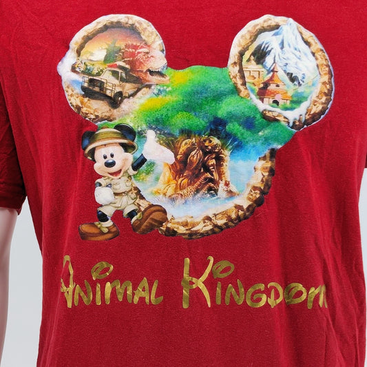 Arizona Jeans Disney Animal Kingdom Mickey Mouse Red Graphic T-Shirt (XL)
