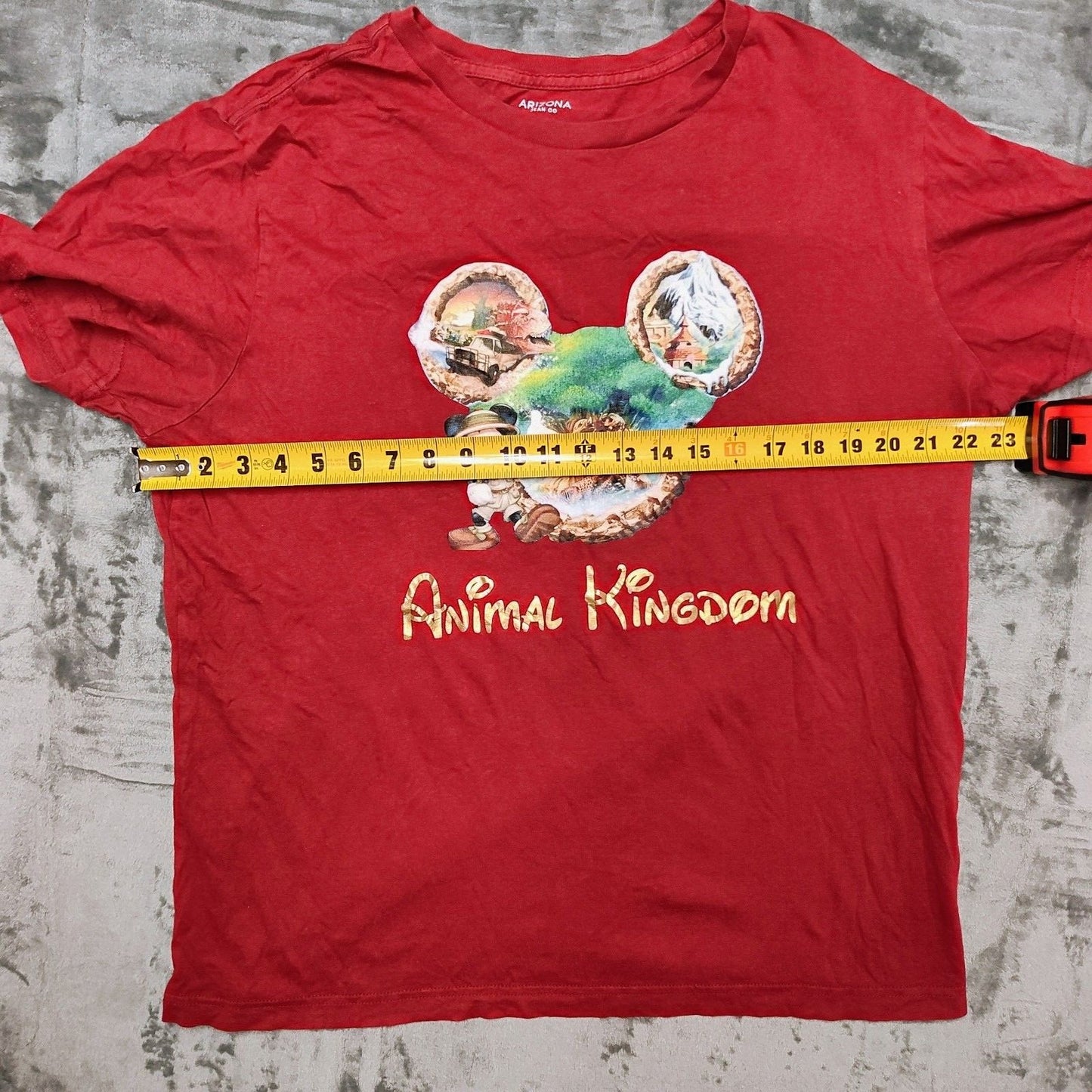 Arizona Jeans Disney Animal Kingdom Mickey Mouse Red Graphic T-Shirt (XL)