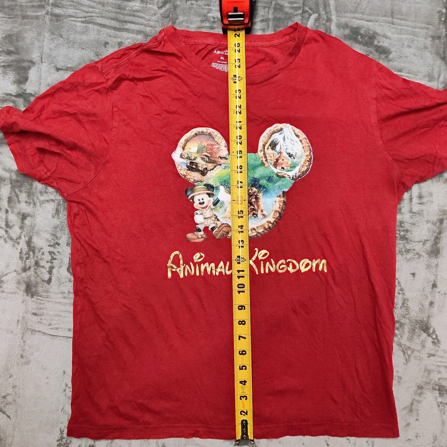 Arizona Jeans Disney Animal Kingdom Mickey Mouse Red Graphic T-Shirt (XL)