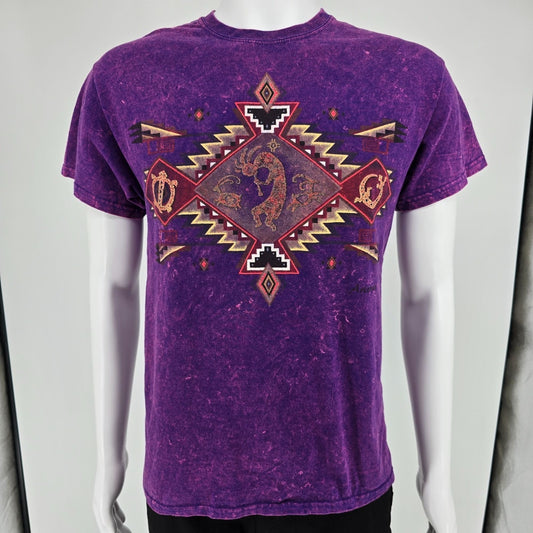2010s Gildan Ultra Cotton Kokopelli Arizona Acid Wash Graphic T-Shirt (M)
