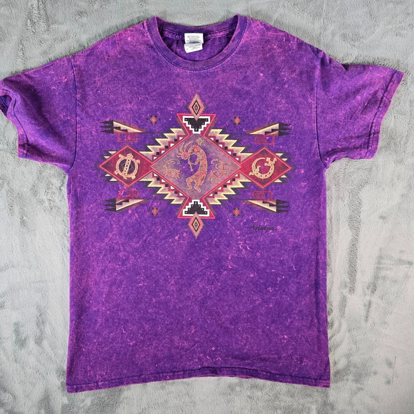2010s Gildan Ultra Cotton Kokopelli Arizona Acid Wash Graphic T-Shirt (M)
