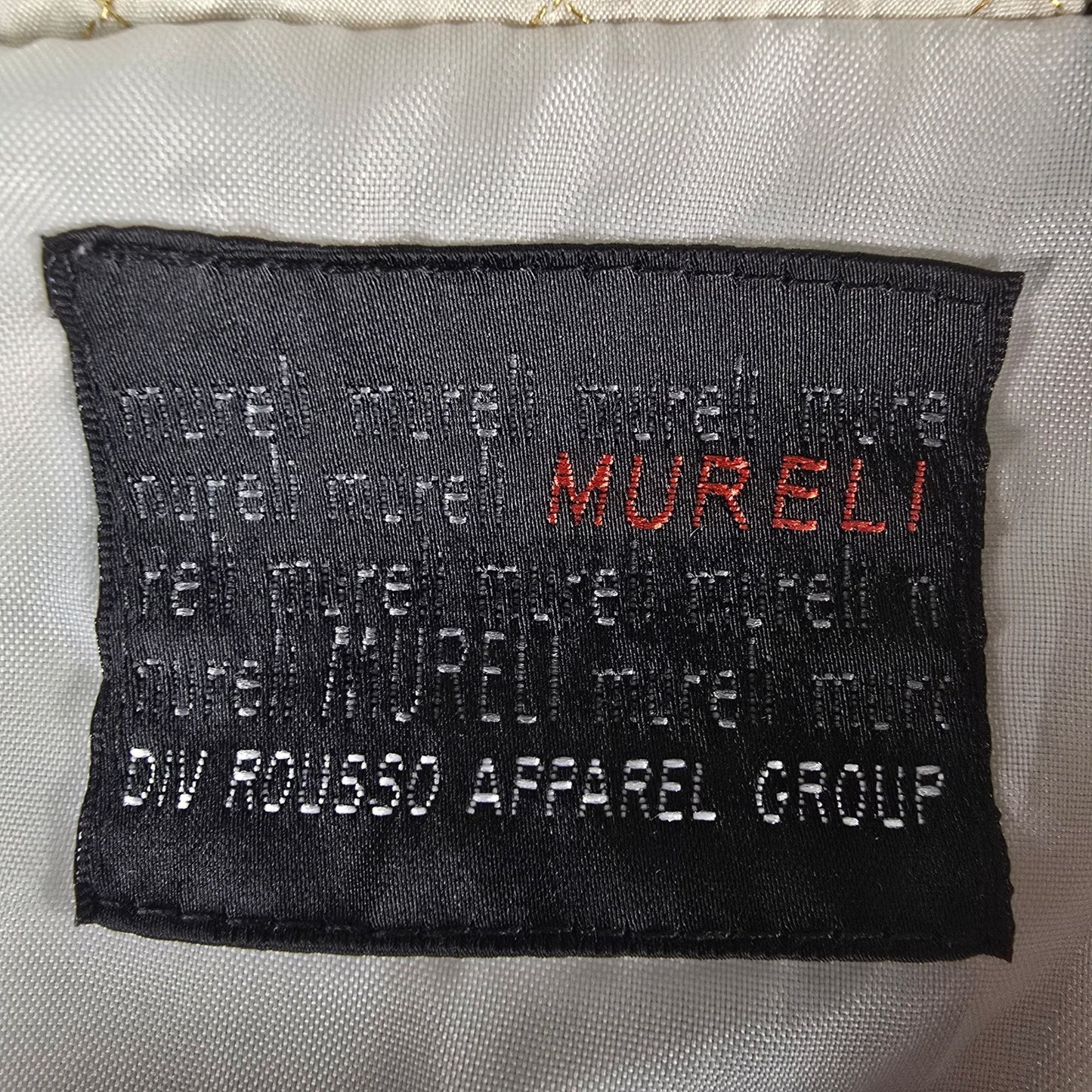 Vintage Nautical Sailing Jacket With Embroidered Crown & Flags Design Zip Front Beige Unisex