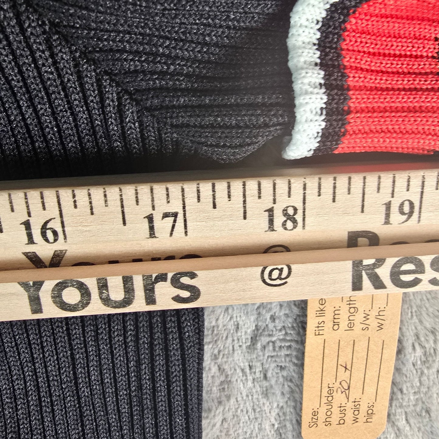 Vintage 1980s Women's Black/Red/White Sporty Ribbed Knit Open Front Cardigan (S)