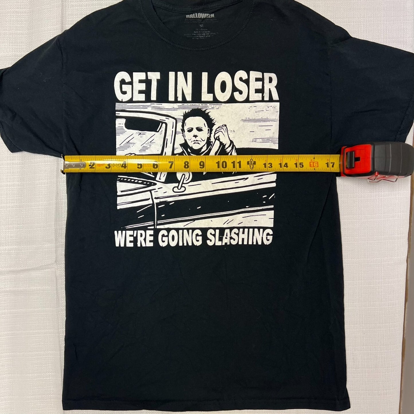 Halloween "Get in Loser We're Going Slashing" Michael Myers T-Shirt (Medium)