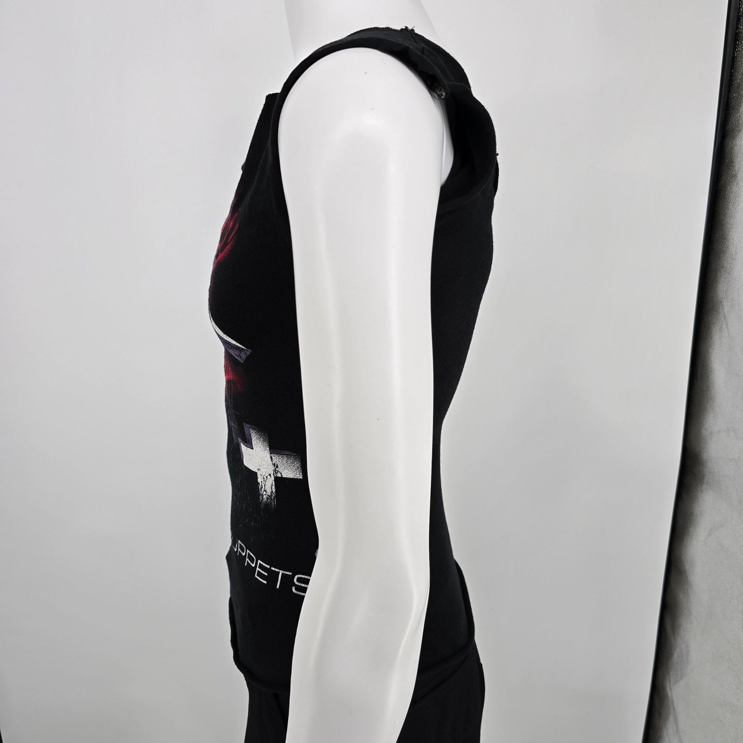 Distressed Metallica Master of Puppets Women's DIY Cutoff Lace Up Tank Top (S)