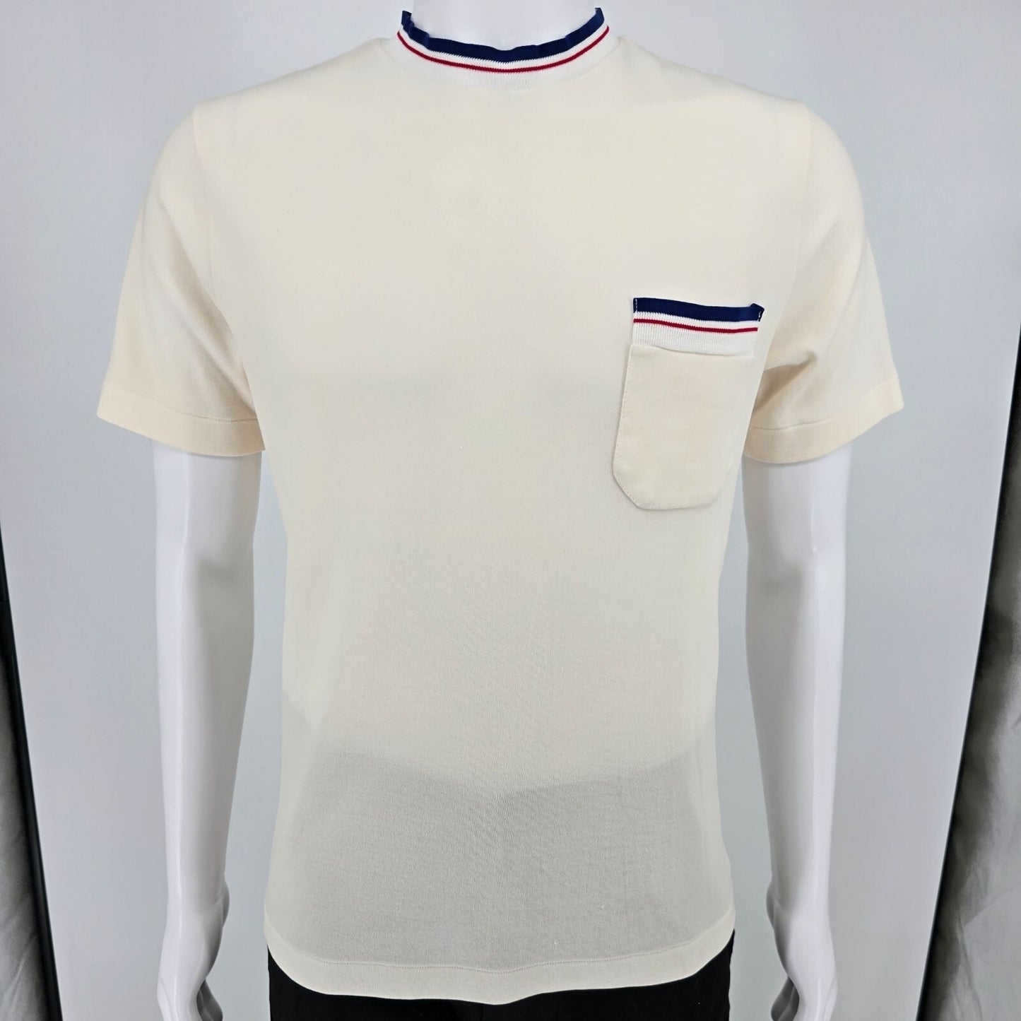 Vintage 1970s FinnTrim Sok Factories Helsinki Finland Ringer Knit T-Shirt (M)