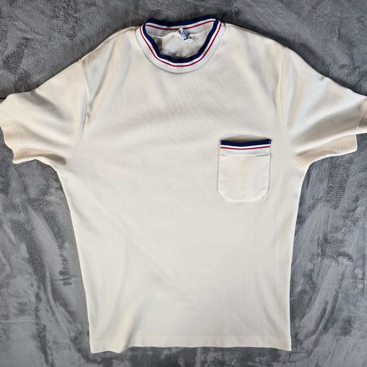 Vintage 1970s FinnTrim Sok Factories Helsinki Finland Ringer Knit T-Shirt (M)