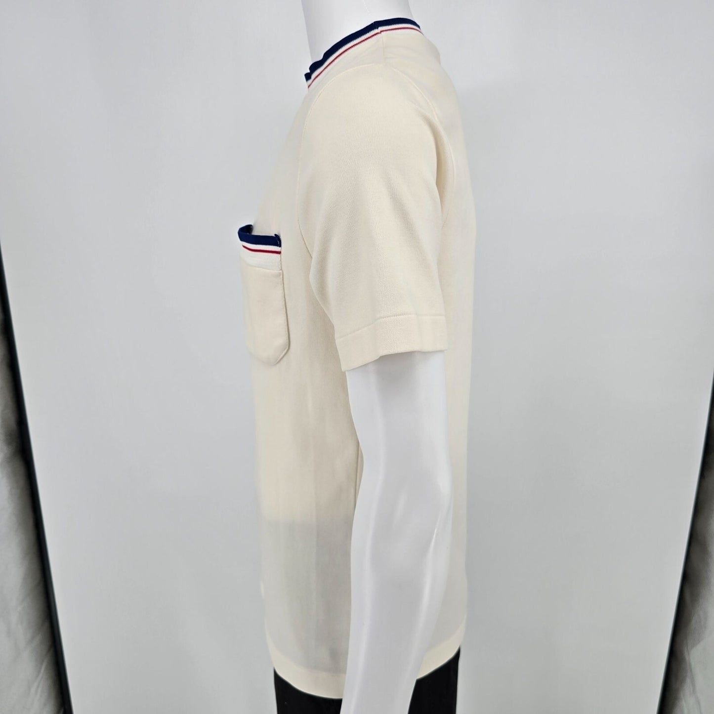 Vintage 1970s FinnTrim Sok Factories Helsinki Finland Ringer Knit T-Shirt (M)