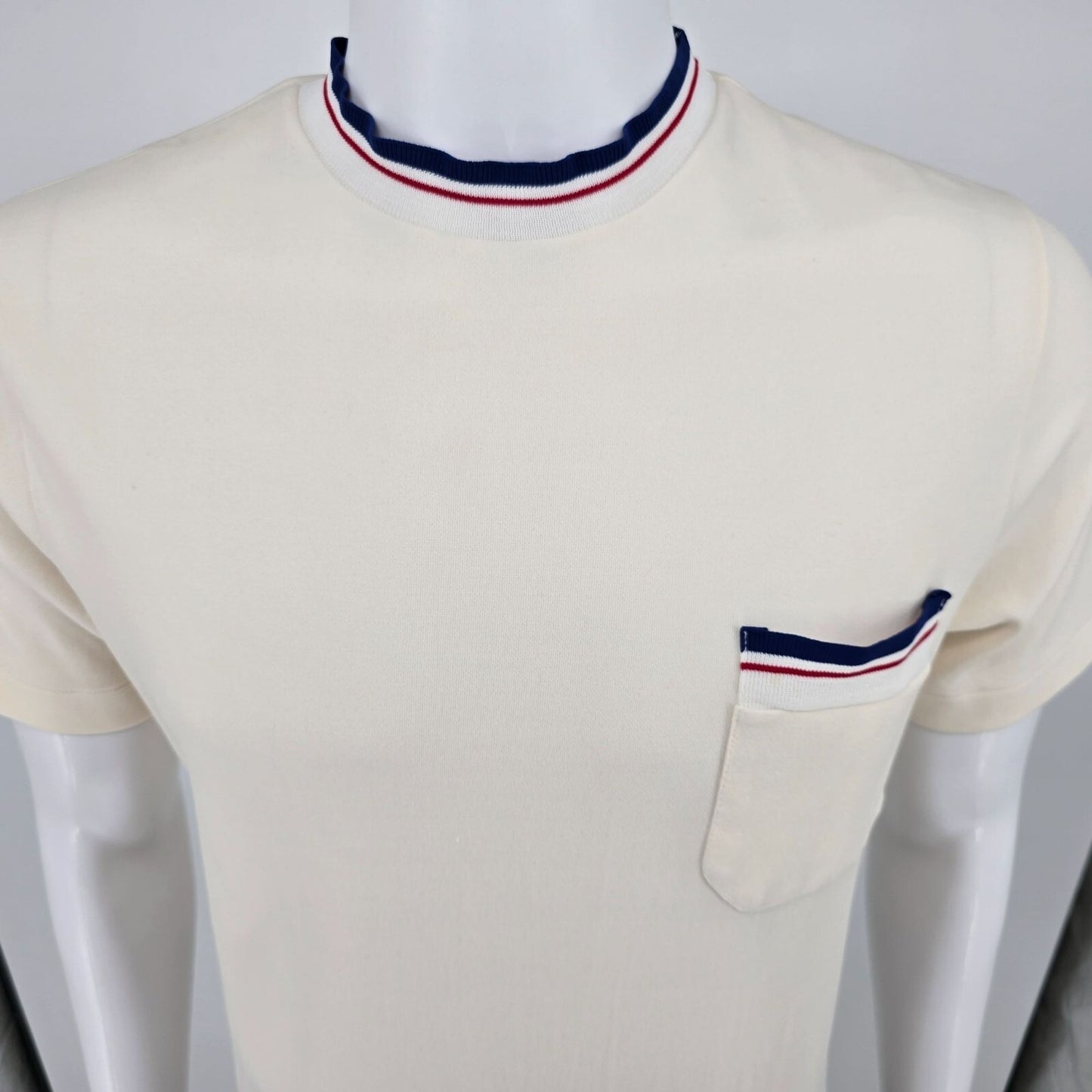 Vintage 1970s FinnTrim Sok Factories Helsinki Finland Ringer Knit T-Shirt (M)