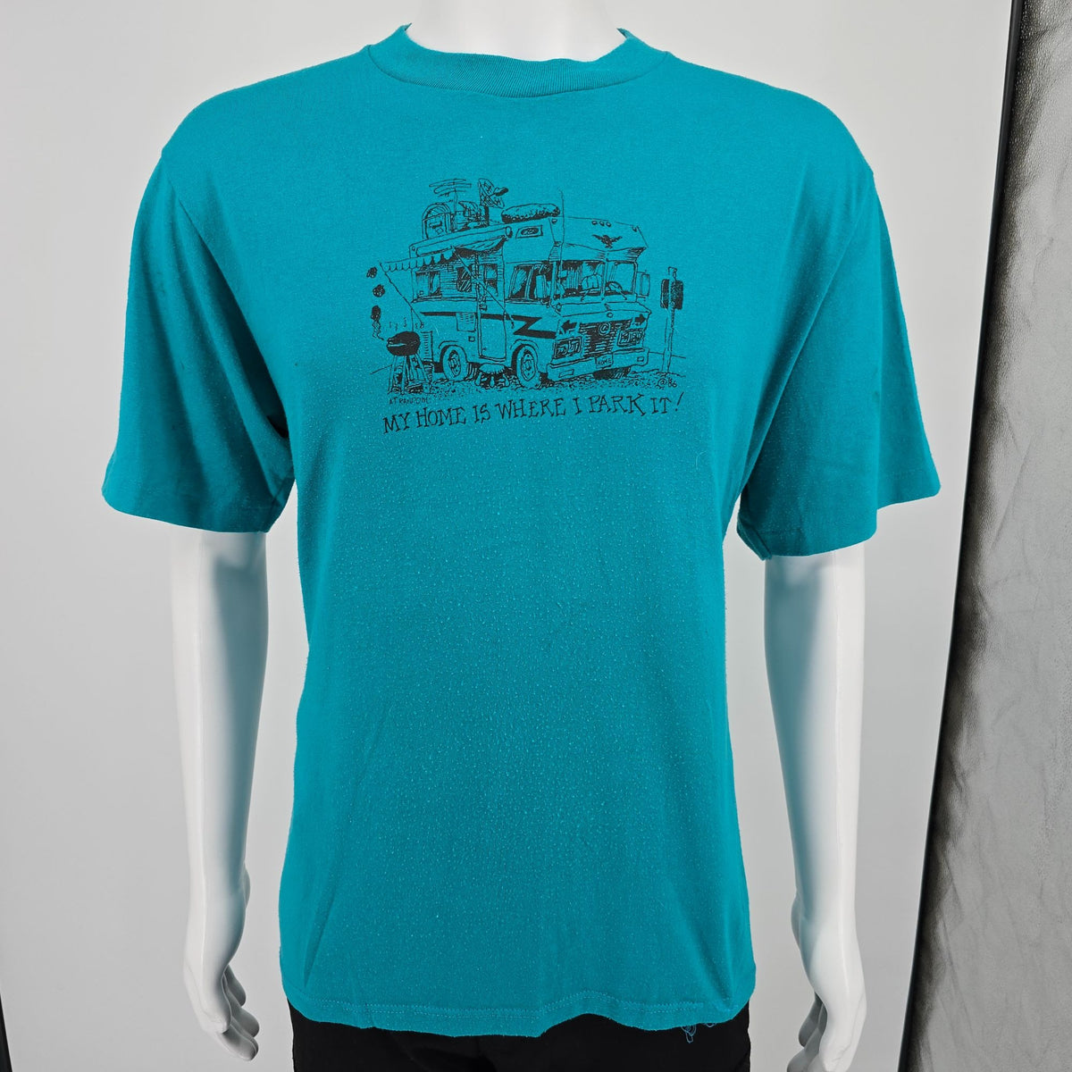Vintage 1980s Jerzees "My Home is Where I Park It" RV Camper T-Shirt (L)