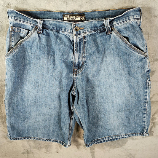 Old Navy 2009 Men's Loose Painter Blue Jean Denim Shorts (Size 36)