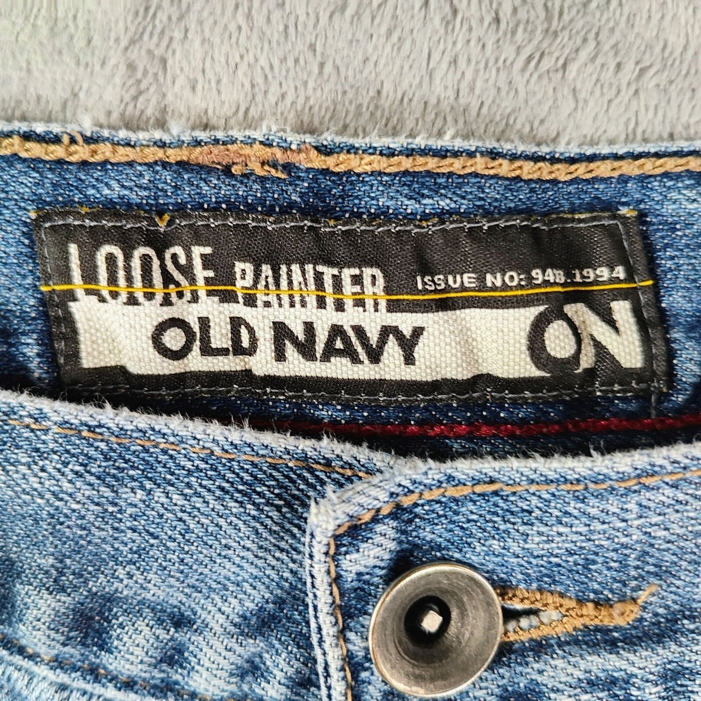 Old Navy 2009 Men's Loose Painter Blue Jean Denim Shorts (Size 36)