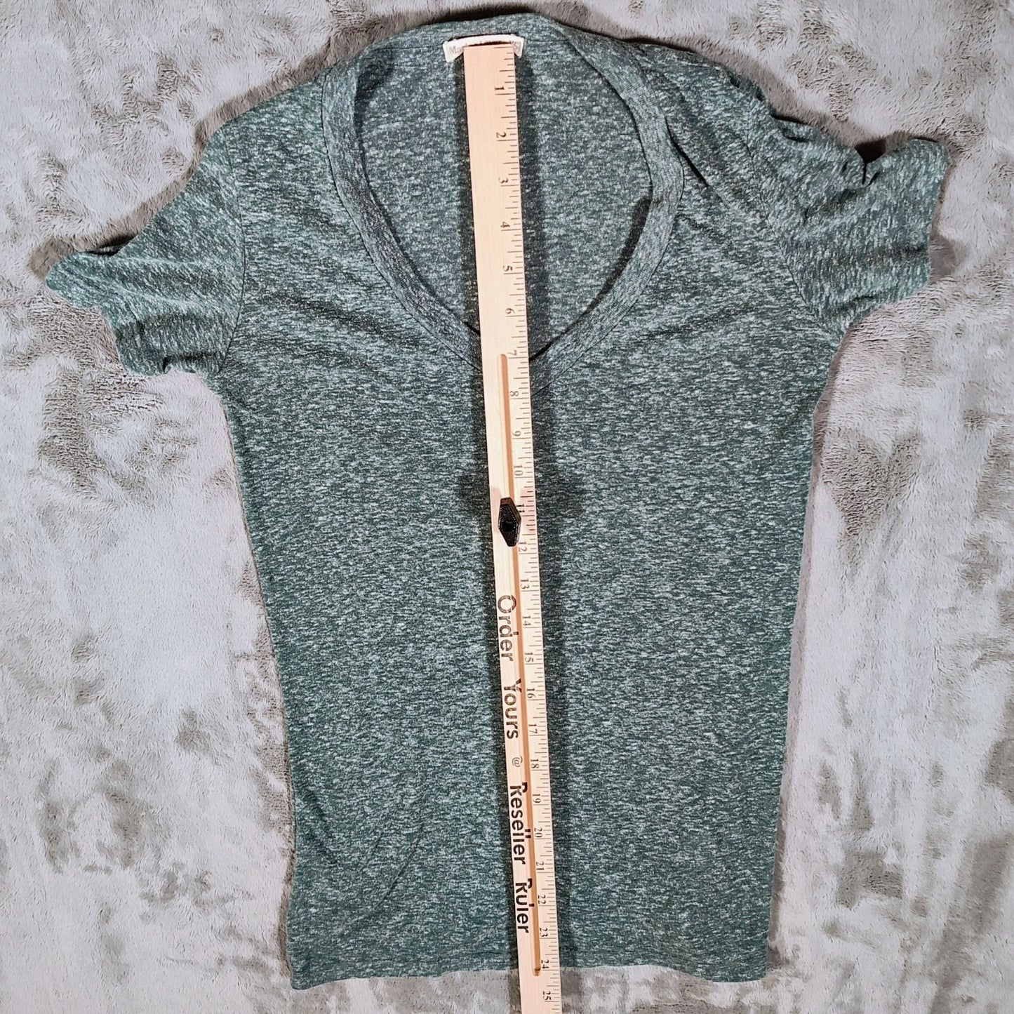 Marine Layer Made in California Womens Cotton/Poly  V-Neck Short Sleeve Top (XS)